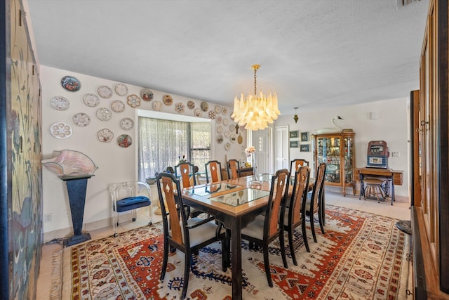 5609 SE Lamay Dr, Stuart, FL 34997 - dining room featuring a chandelier, light tile patterned floors, and baseboards