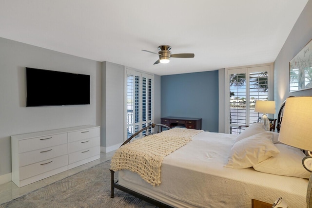 bedroom with ceiling fan