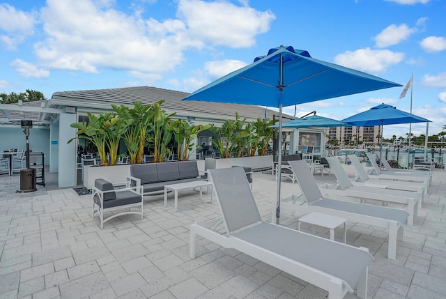 view of patio with outdoor lounge area