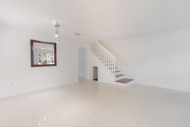 interior space featuring light tile patterned flooring