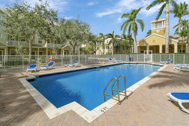 view of pool featuring a patio area