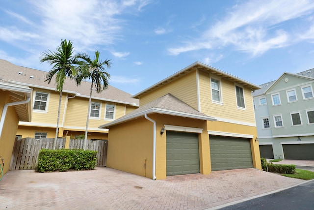 view of property with a garage