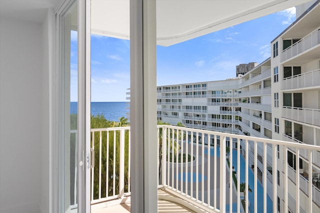 balcony with a water view