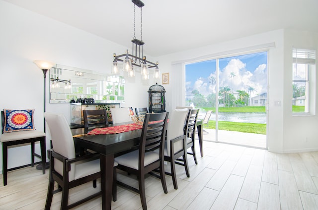 dining room featuring light hardwood / wood-style flooring and a healthy amount of sunlight