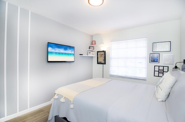 bedroom featuring light hardwood / wood-style floors