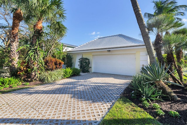 view of front of house with a garage