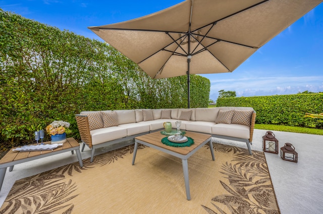 view of patio / terrace with an outdoor hangout area