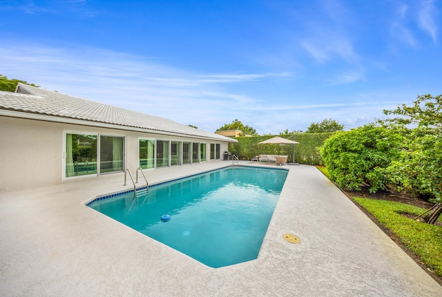 view of pool featuring a patio area