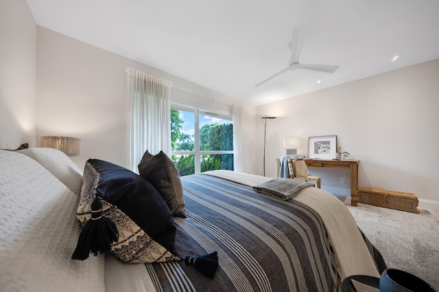 bedroom featuring ceiling fan