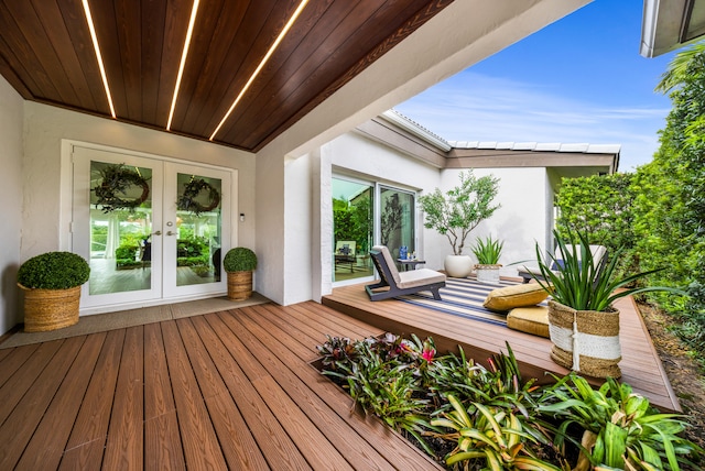 deck featuring french doors