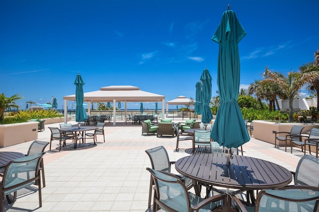 view of patio with a gazebo