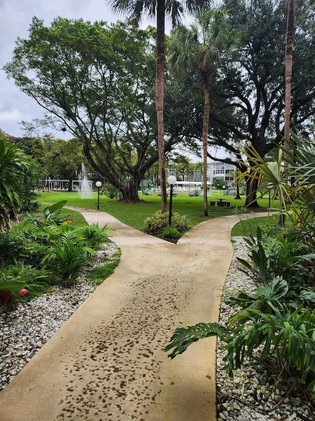 view of community with a lawn