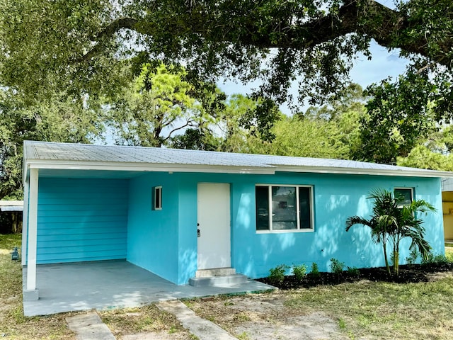 view of single story home