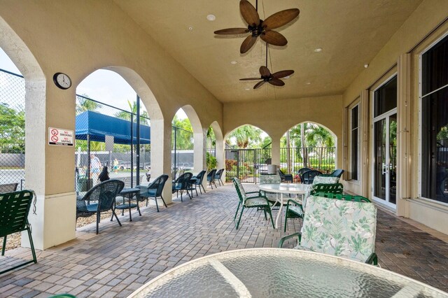 view of patio / terrace with ceiling fan