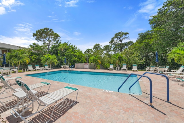 view of pool with a patio area