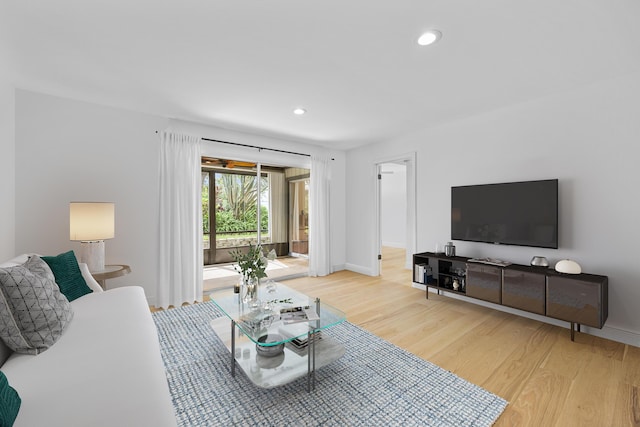 living room featuring hardwood / wood-style flooring