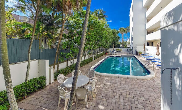 view of pool with a patio area