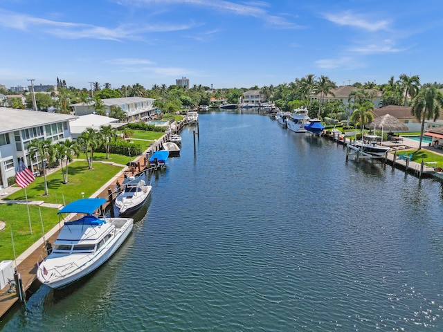 water view featuring a boat dock