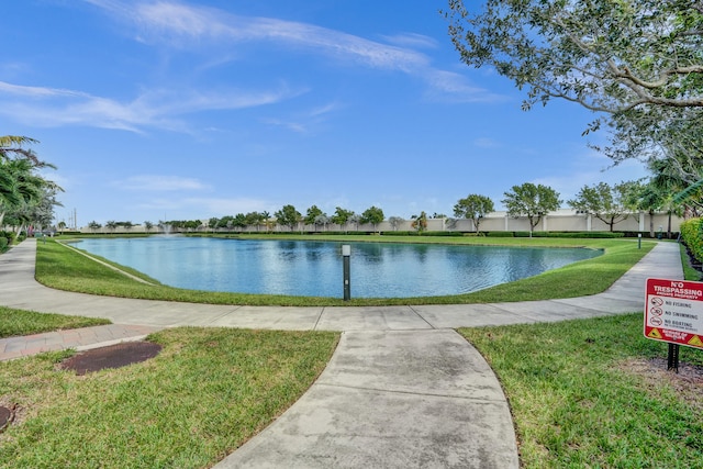 view of water feature