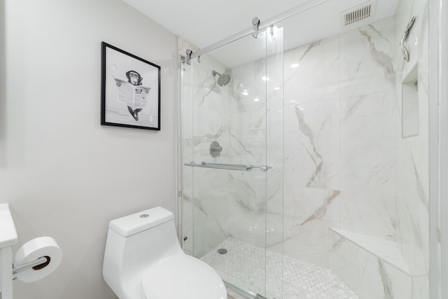 2801 N Palm Aire Dr Unit 106, Pompano Beach, FL 33069 - full bath with toilet, a marble finish shower, and visible vents