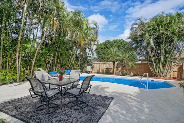 view of swimming pool featuring a patio