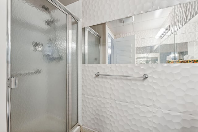 bathroom featuring walk in shower