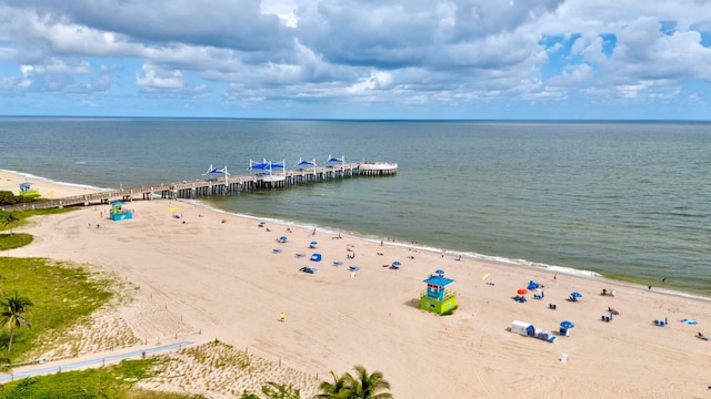 water view with a view of the beach