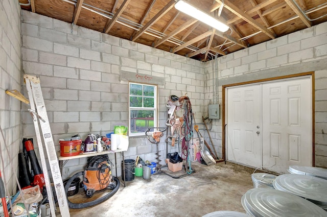 interior space with concrete floors