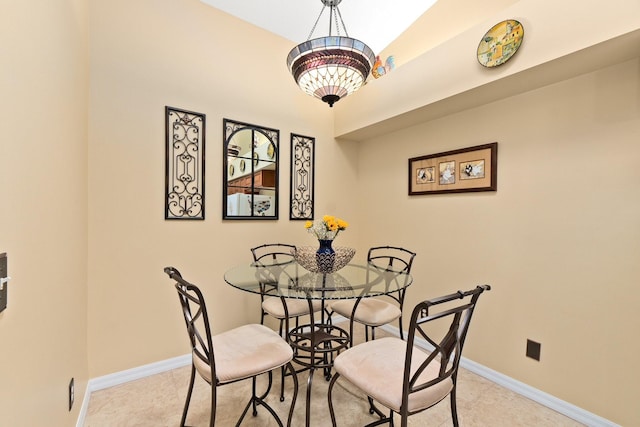 view of tiled dining room