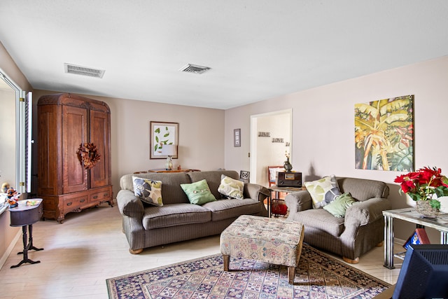 living room featuring light hardwood / wood-style floors