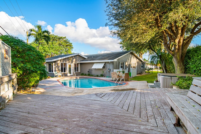 view of pool featuring a deck