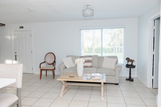 view of tiled living room