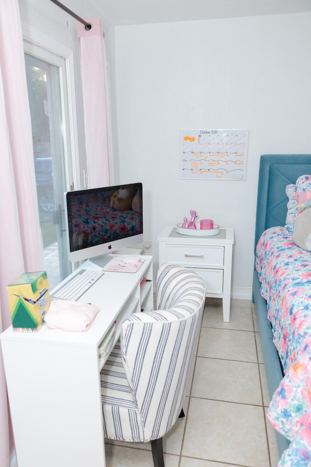 view of tiled bedroom