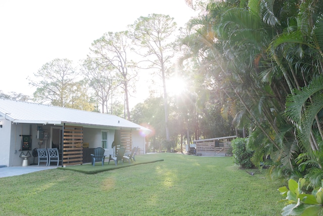 view of yard featuring a patio