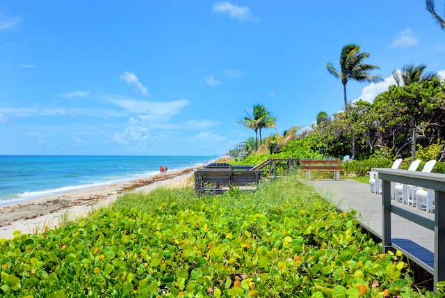 water view featuring a beach view