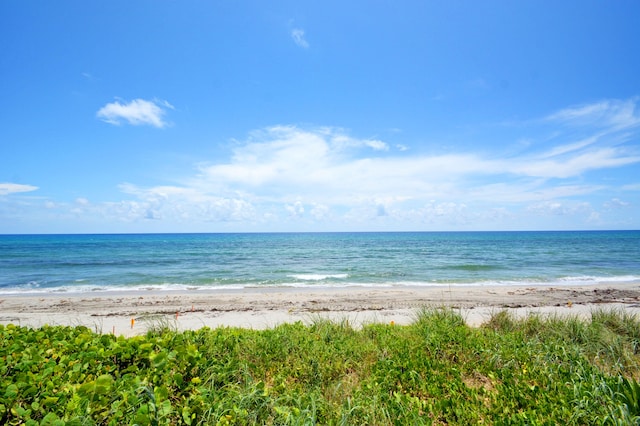 view of water feature featuring a view of the beach