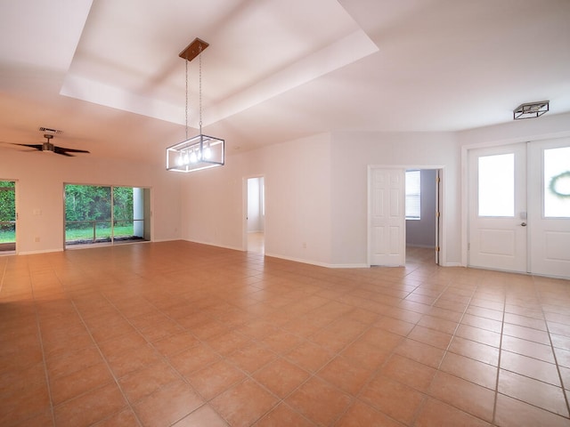 interior space with french doors, plenty of natural light, and ceiling fan