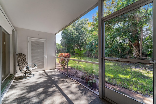 view of unfurnished sunroom