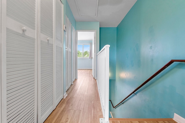 corridor featuring light wood-type flooring