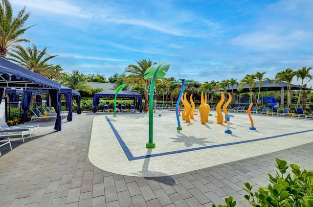 view of jungle gym featuring a gazebo