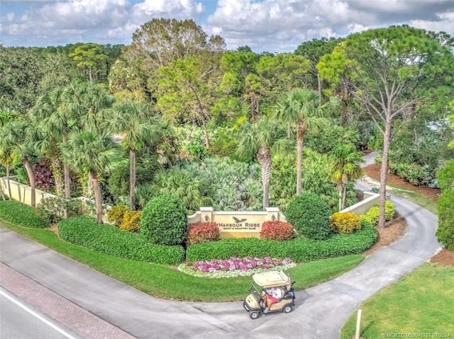 view of property's community featuring a yard