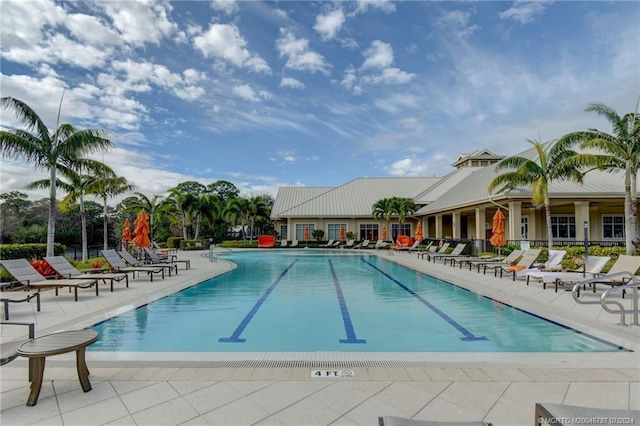 view of pool featuring a patio area