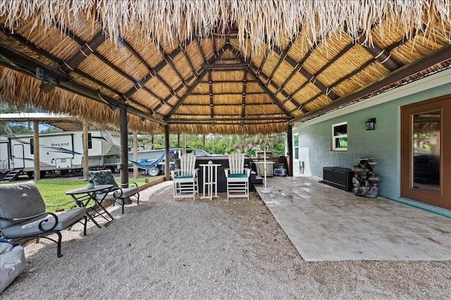 view of patio / terrace with a gazebo