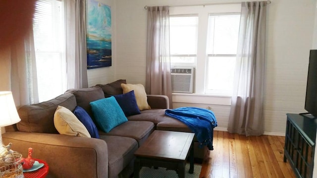 living area featuring light hardwood / wood-style floors