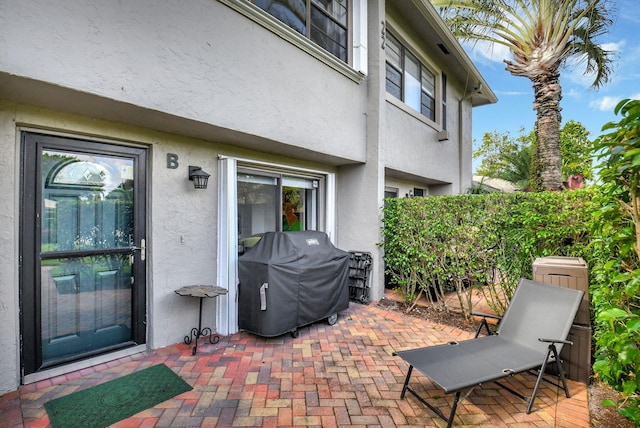 view of patio / terrace featuring a grill