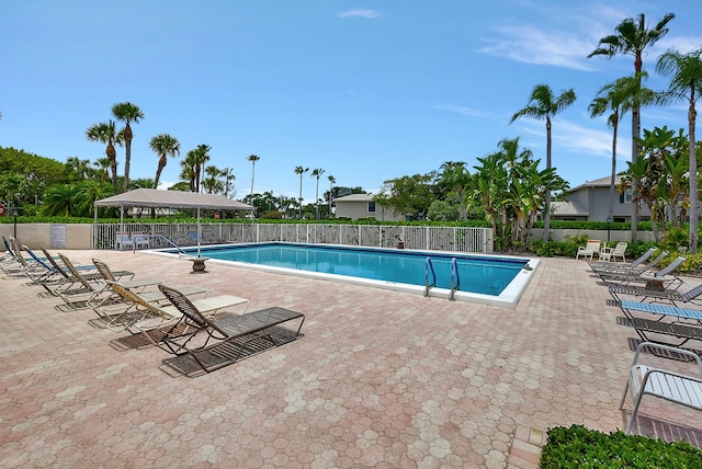 view of pool featuring a patio area