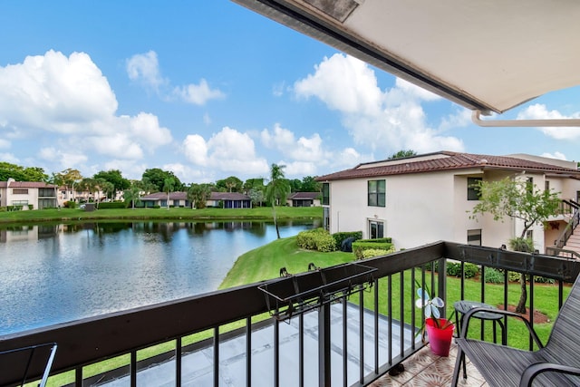 balcony with a water view