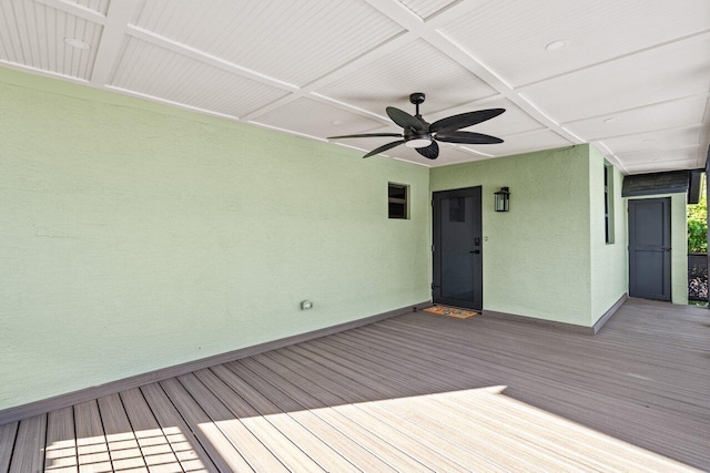 deck featuring ceiling fan