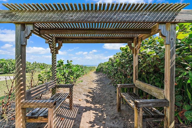 view of home's community with a pergola