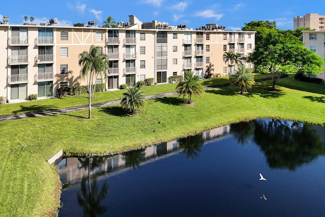 exterior space featuring a water view